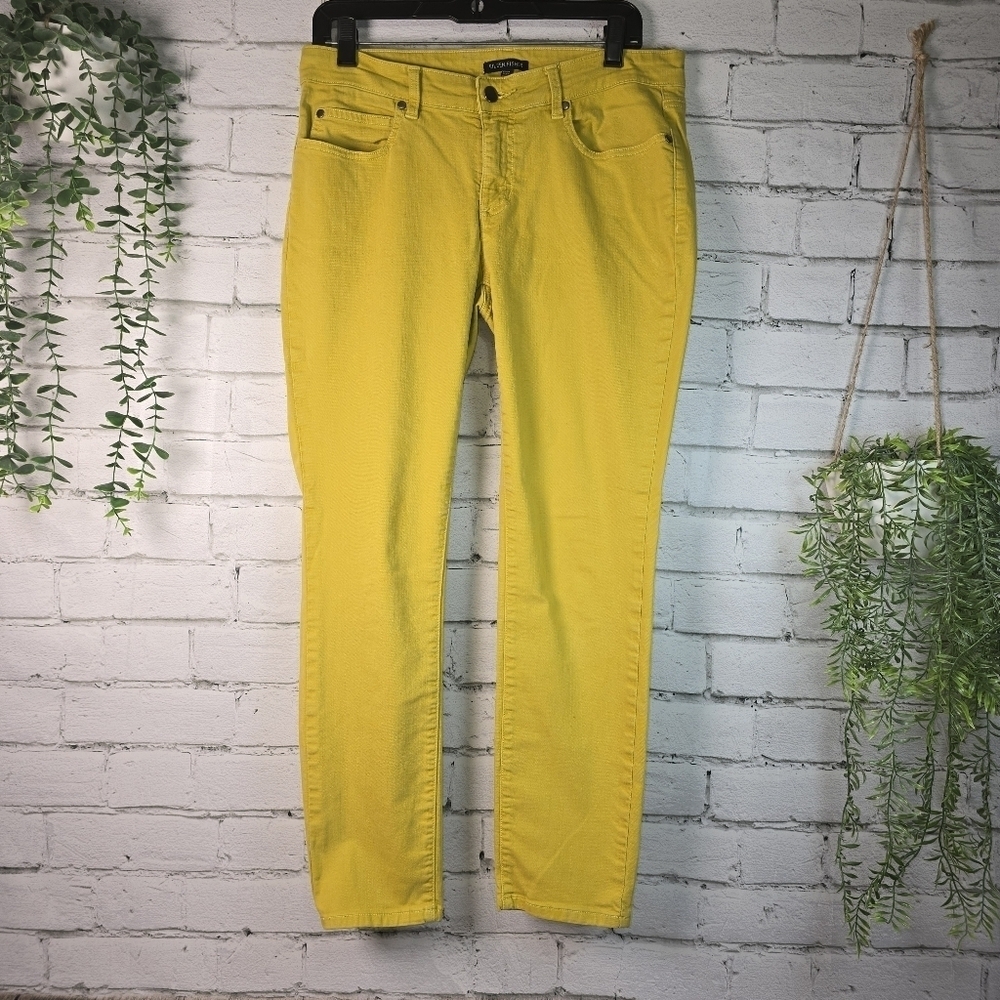 EILEEN FISHER SUNNY YELLOW JEANS WOMENS ORGANIC COTTON SKINNY JEANS SIZE 8